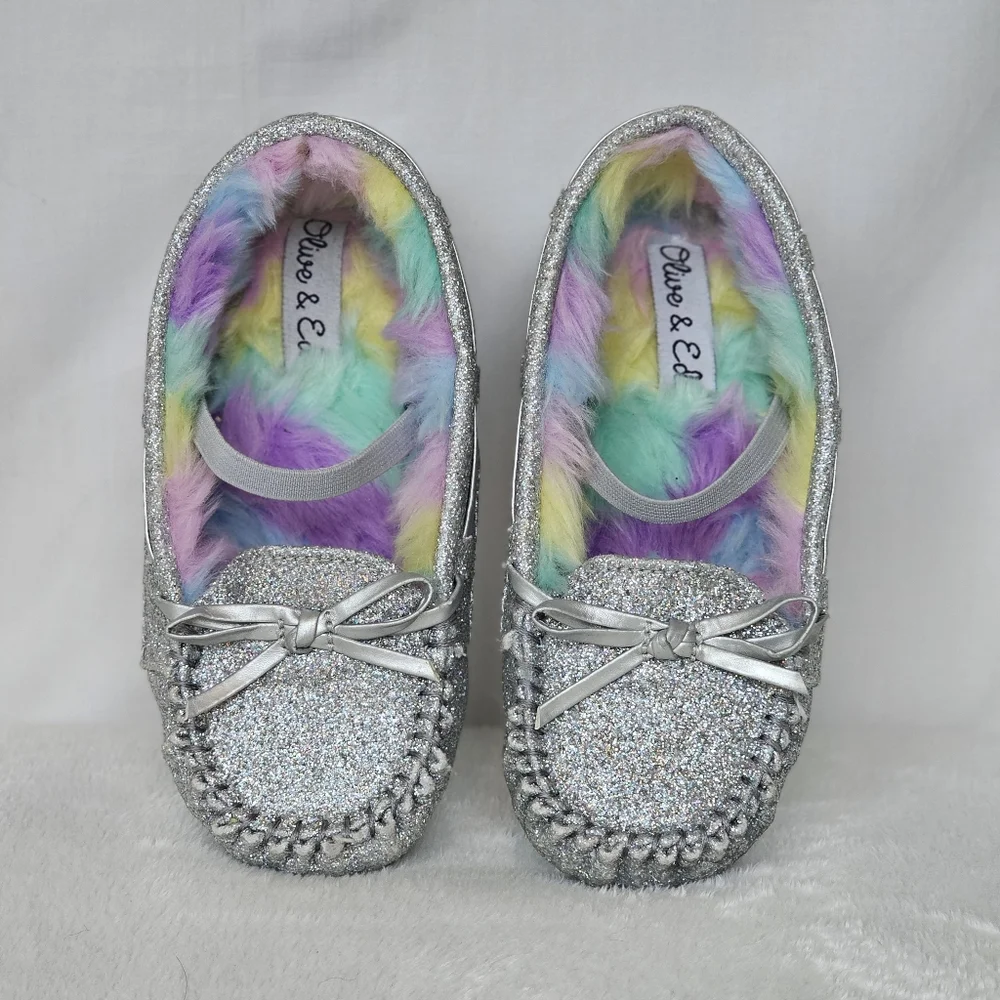 OLIVE & EDIE | Kid's Glitter Slip-On Moccasin